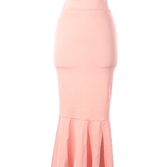 Olive Ole | Skirts | Olive Ole Pink Mermaid Hem Midi Skirt M | Poshmark